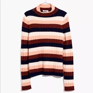 Madewell Striped Evercrest Turtleneck Sweater in Coziest Yarn - size XXS